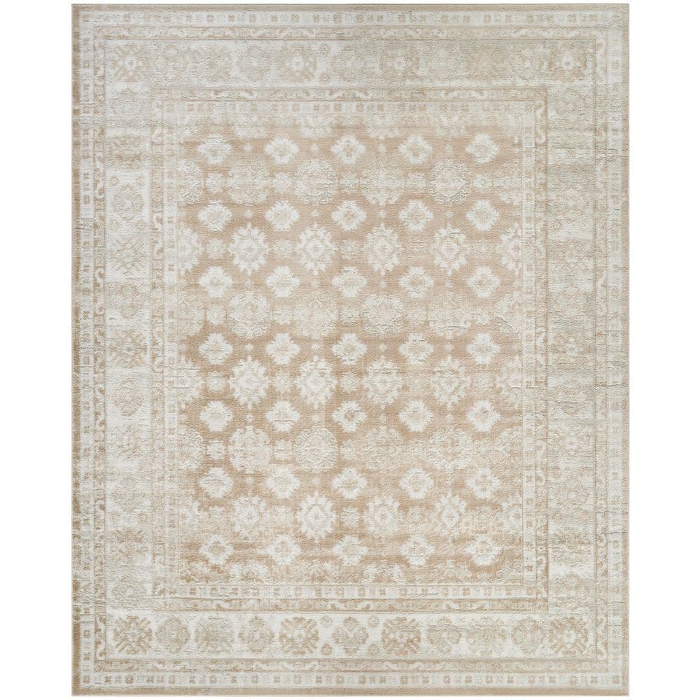 Nourison Dekor Cream Beige 8 ft. x 10 ft. Medallion Traditional Area ...