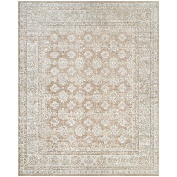 Dekor Cream Beige 8 ft. x 10 ft. Medallion Traditional Area Rug
