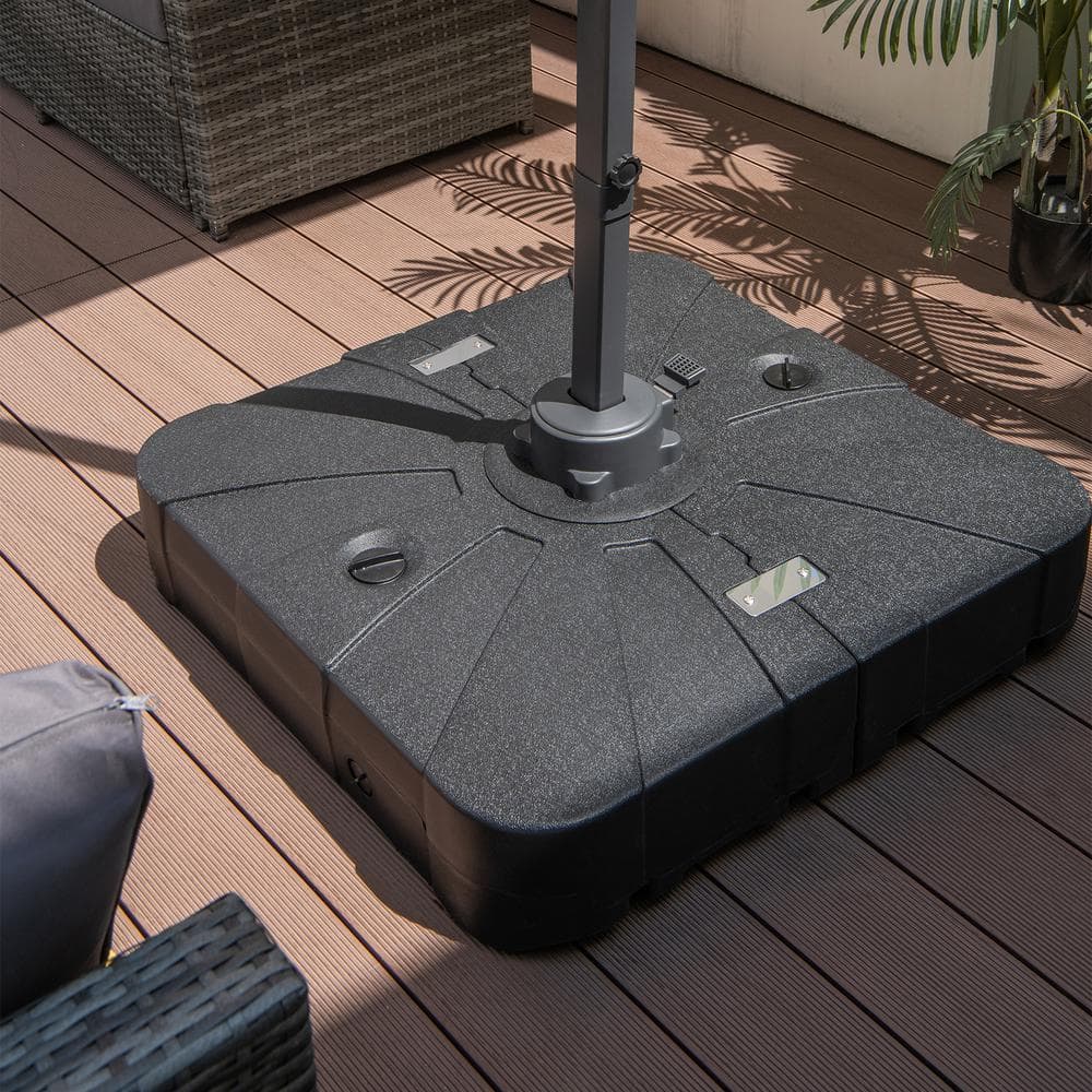 ANGELES HOME 33 lbs. Plastic Fillable Cantilever Patio Umbrella Base in