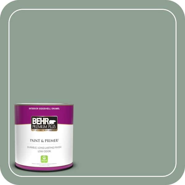 BEHR PREMIUM PLUS 1 qt. #ECC-52-3 Hillside View Eggshell Enamel Low Odor Interior Paint & Primer