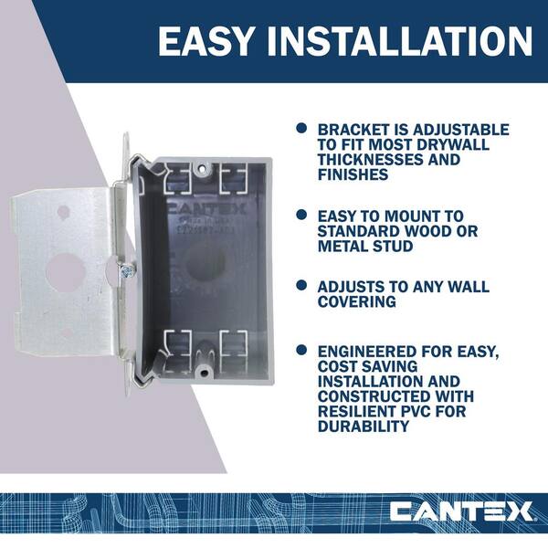 Cantex New Work and Retrofit 1-Gang 21 cu. in. Electrical