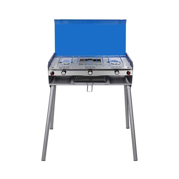 CAMPLUX Camplux Propane Camping Stove 3 Burner Portable Outdoor Gas Stove Auto-Ignition Camping Stove