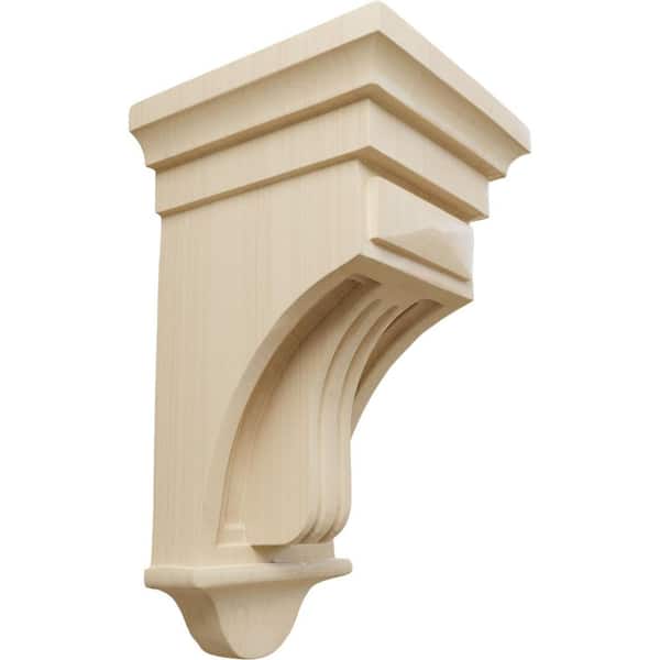 Ekena Millwork 5-1/2 in. x 5-1/2 in. x 10 in. Rubberwood Raised Fluting Corbel