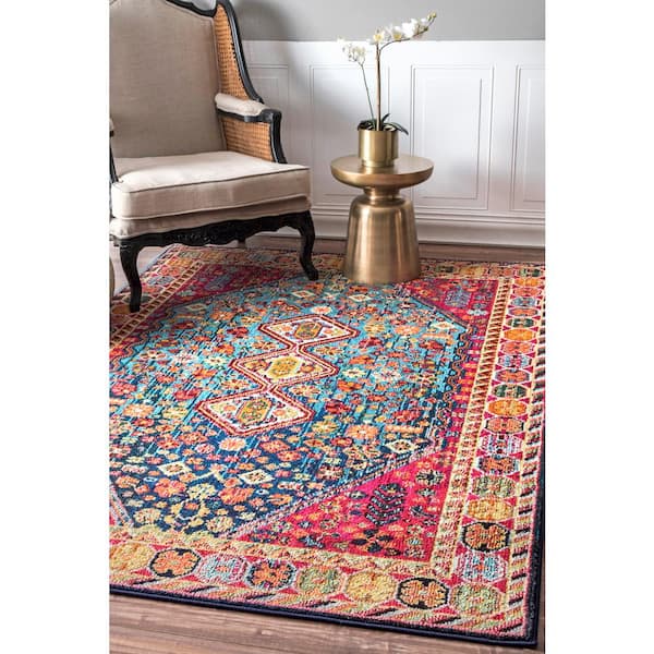 Meadow Vintage Vibrant Multi 8 ft. x 11 ft. Area Rug