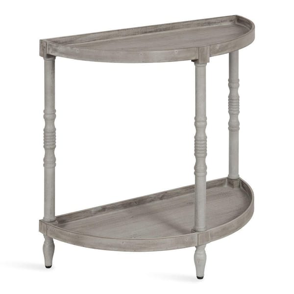 Kate and Laurel Bellport Gray 30 in. Half Circle MDF Console Table with Shelf