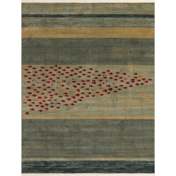 Unique Loom Fars Jordan Light Blue 8' 0 x 10' 0 Area Rug