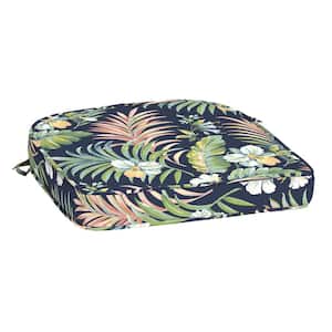 ProFoam 20 in. x 19 in. Simone Blue Tropical Rounded Rectangle Outdoor Chair Cushion