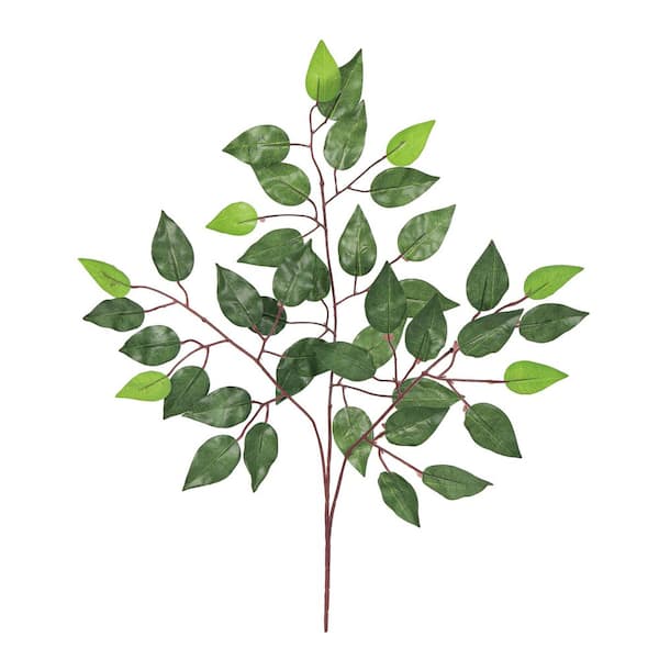 24 in. Artificial Ficus Leaf Spray Stem Plant Greenery Foliage Bush (Set of 12)