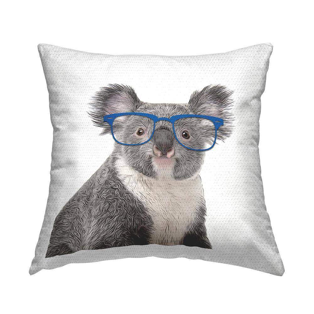 Koala with Glasses Portrait Grey Square Outdoor Throw Pillow price history on PriceWatchPro