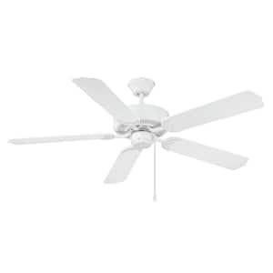 52 in. White Indoor/Outdoor Ceiling Fan with Reversible Motor