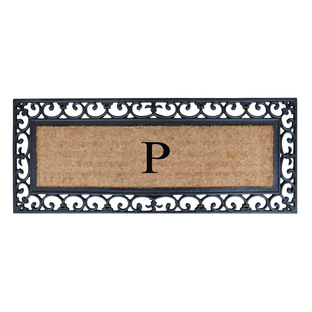 A1HC First Impression Myla 17.7 in. x 47.25 in. Rubber and Coir Monogrammed