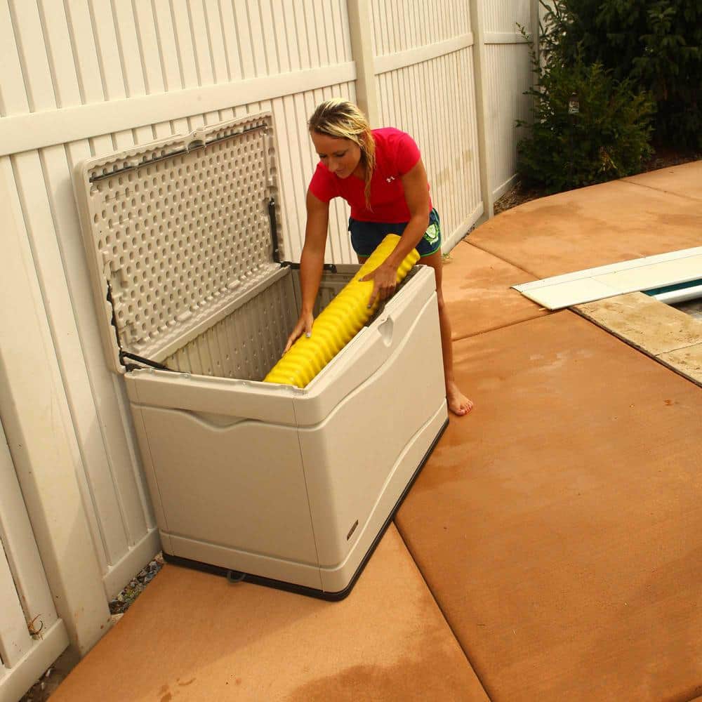 Desert Sand 80 Gallon Polyethylene Lockable Deck Box