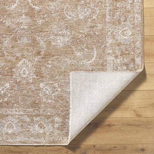 Da Vinci Light Brown Traditional Border 9 ft. x 12 ft. 2 in. Area Rug