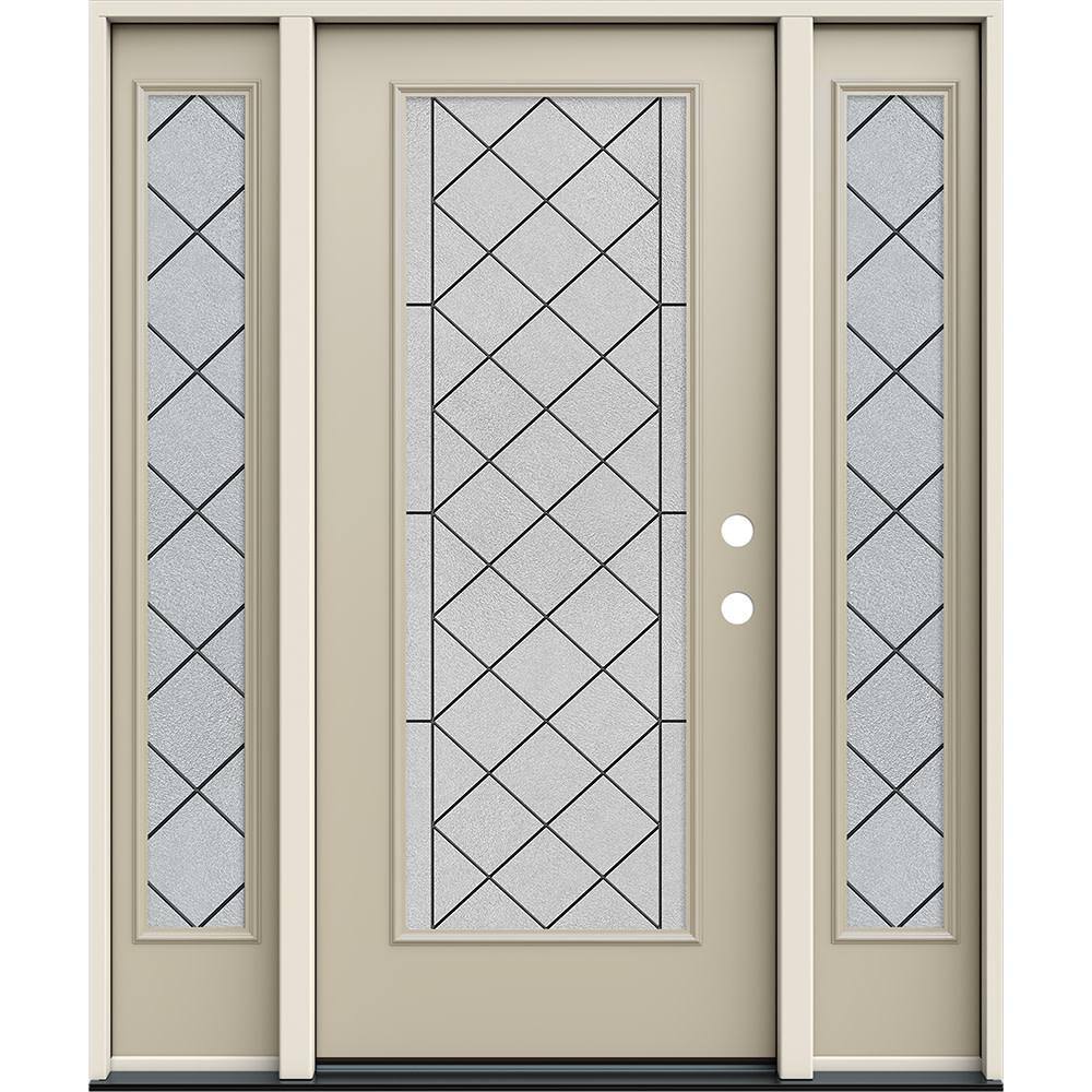 JELDWEN 36 in. x 80 in. Left Hand Full Lite Harris Decorative Glass