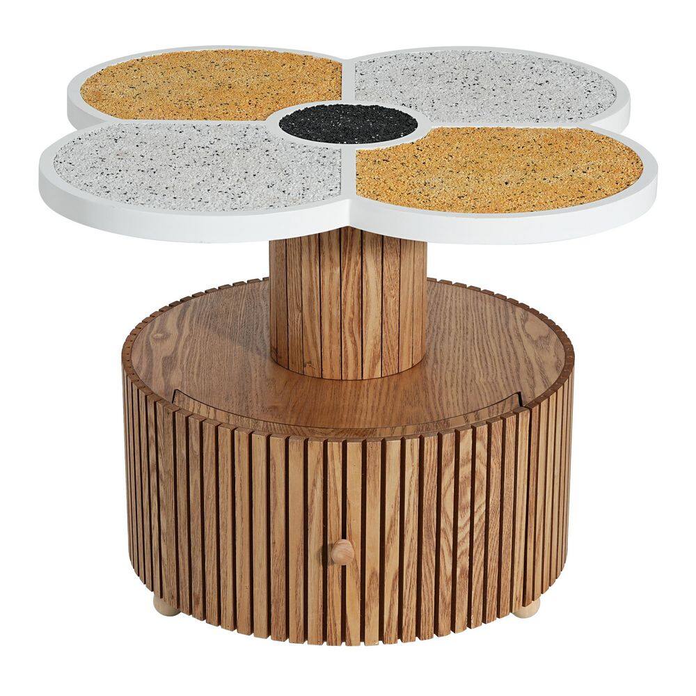 MDF Unique Four-Leaf Clover Outdoor Side Table with storage function price history on PriceWatchPro