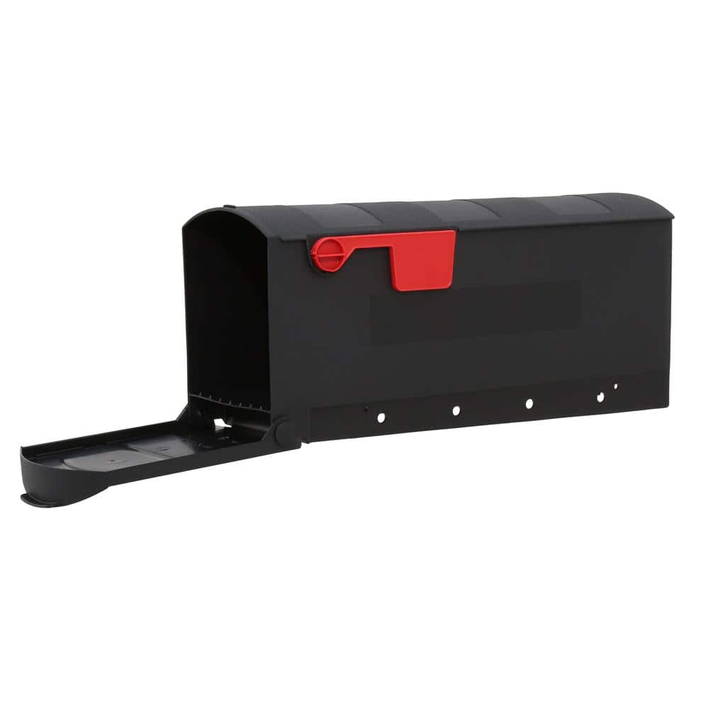 Patriot Medium Black Plastic Post Mount Mailbox