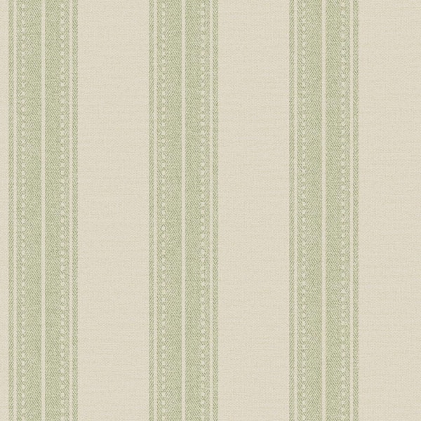 HOLDEN Linen Stripe Sage Green Non-Pasted Wallpaper (Covers 56 sq. ft.)