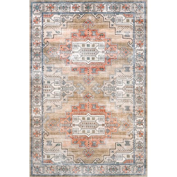 nuLOOM Emerson Tan 5 ft. x 8 ft. Persian Area Rug