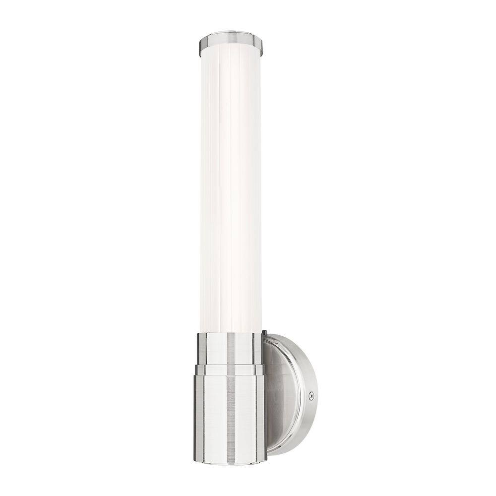 Warwick 16.5 in. Brushed Nickel Integrated LED 1 Light Wall Sconce with Opa