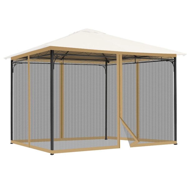 Aoodor Gazebo Netting Screen Replacement Universal 4-Panel Sidewalls 10 ft. x 12 ft. (Only Netting)