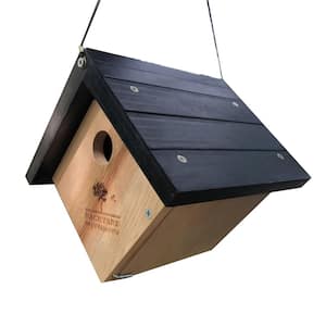 Backyard Expressions Cedar Wood Triangle Birdhouse with Cleanout Door