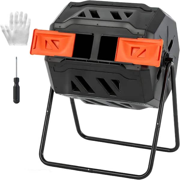 Yangming Orange 43 Gal. Outdoor Tumbling Composter Efficient 360 ...