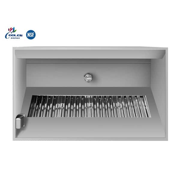 4 ft. W. Ducted Commercial Kitchen Range Hood in Stainless Steel without Fan