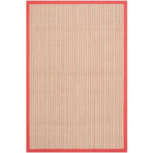 Natural Fiber Rust 4 ft. x 6 ft. Border Area Rug