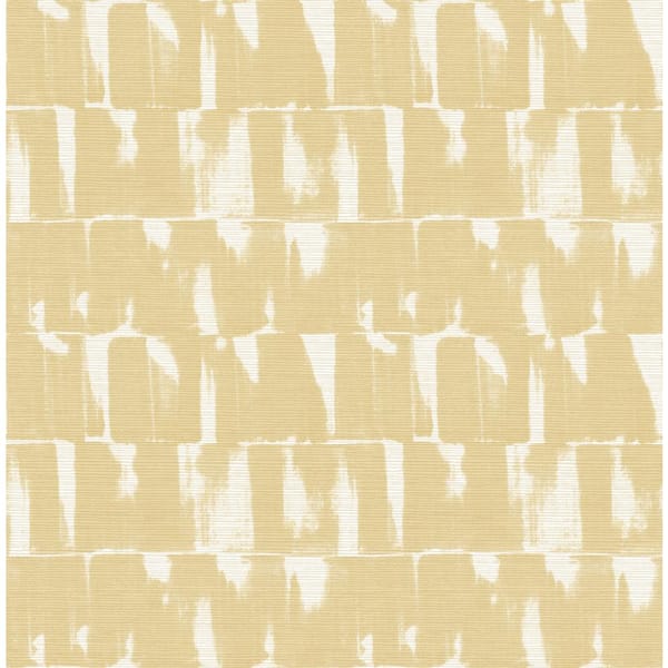 A-Street Prints Bancroft Artistic Stripe Yellow Nonpasted Non Woven Wallpaper Sample