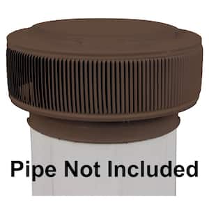 12 in. D Brown Aluminum Aura PVC Vent Cap Exhaust Static Roof Vent with Adapter for Sch. 40 or Sch. 80 PVC Pipe