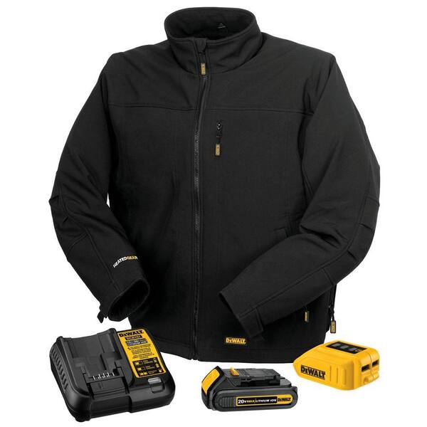 DEWALT Unisex 3X-Large Black 20-Volt MAX Heated Work Jacket Kit with 20-Volt Lithium-ion MAX Battery and Charger