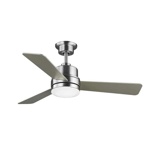 Trevina II 44 in. Indoor Integrated LED Brushed Nickel Modern Ceiling Fan with Remote for Living Room and Bedroom