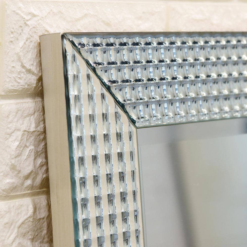Luxe Prism Beveled Glass & Wood Frame Mirror, 30" x 40"
