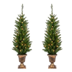 3.5 ft. Green PreLit Warm White Artificial Christmas Tree Pine with 200 Lights