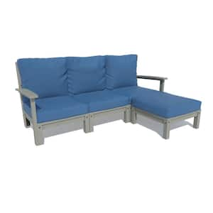 Bespoke Deep Seating 2-Piece Plastic Outdoor Couch and Ottoman with Cushions