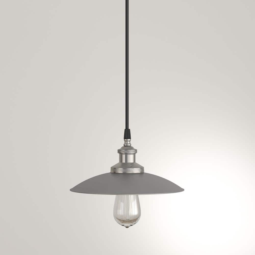 Vintage Electric Mini-Pendant with Brushed Nickel Finish and Black Cloth Cord