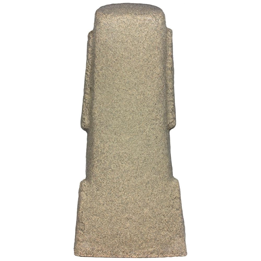 28" Textured Sandstone Resin Easter Island Head Garden Statue