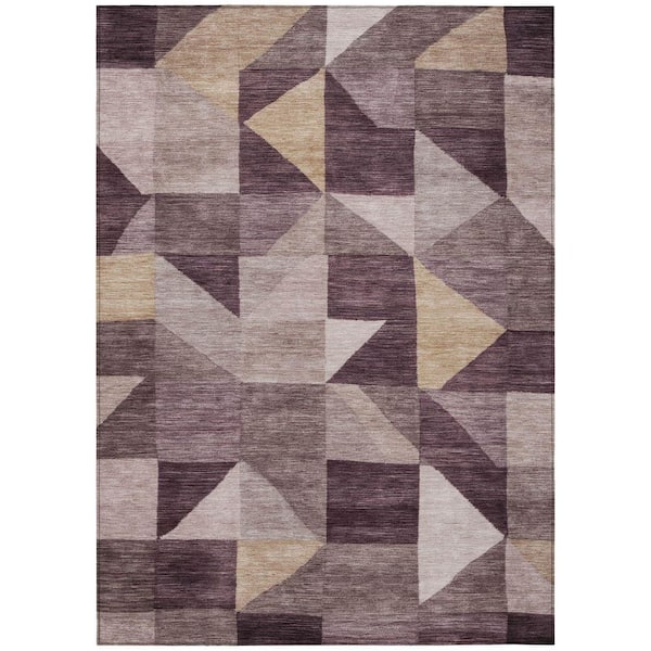 Chantille Machine Washable Indoor/Outdoor Abstract ACN2373 Plum 10 ft. x 14 ft. Area Rug