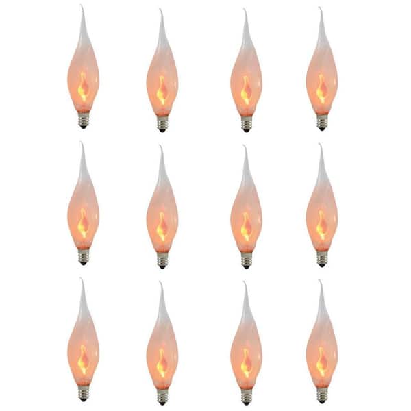 Bulbrite 3-Watt Warm White Light CA5 (E12) Candelabra Screw Base, Dimmable Silicone Incandescent Light Bulb, 2700K (12-Pack)