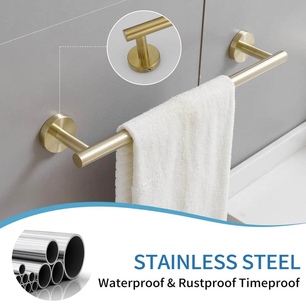 Brushed Gold 24-Inch Metal Bathroom Hardware Set