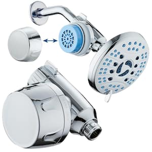 Advanced Shower Filter for Shower Heads with KDF Filtration and Built-in Bracket, Antimicrobial in Matte Black