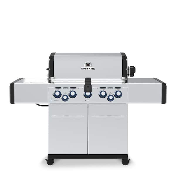 Regal S 590 Pro 5-Burner Propane Gas Grill in Stainless Steel with Side Burner and Rear Rotisserie Burner