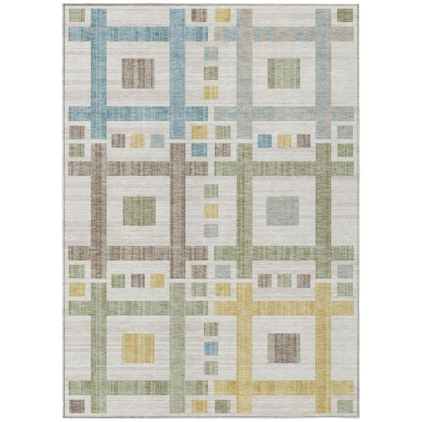 Chantille Machine Washable Indoor/Outdoor Abstract ACN2708 Ivory 3 ft. x 4 ft. Area Rug
