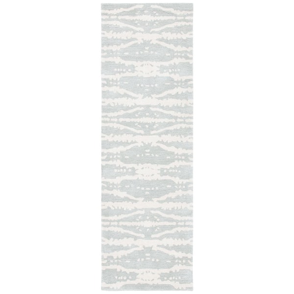 Soho 3 ft. x 8 ft. Light Gray/Ivory Striped Abstract Runner Rug