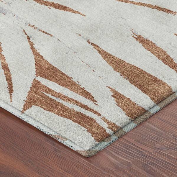 Mayfield Premium Machine Washable Abstract AMF2263 Copper 2 ft. x 3 ft. Accent Rug