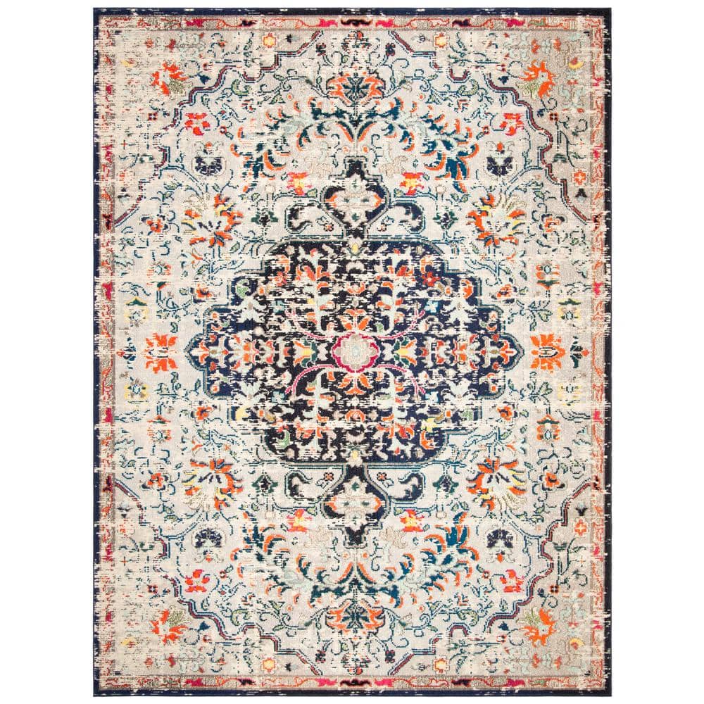 Madison Beige/Black 10 ft. x 14 ft. Border Geometric Floral Medallion Area Rug price history on PriceWatchPro