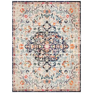 Madison Beige/Black 10 ft. x 14 ft. Border Geometric Floral Medallion Area Rug