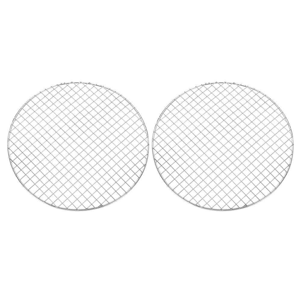 Round 304 Stainless Steel Silver Cooking Rack Grill Grate Mesh Barbecue Air Fryer Baking 2 pcs