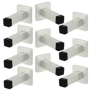 DSIX 3-5/32 in. L, 3/4 in. Dia Satin Stainless Steel Square Wall Mount Door Stop (10-Pack)