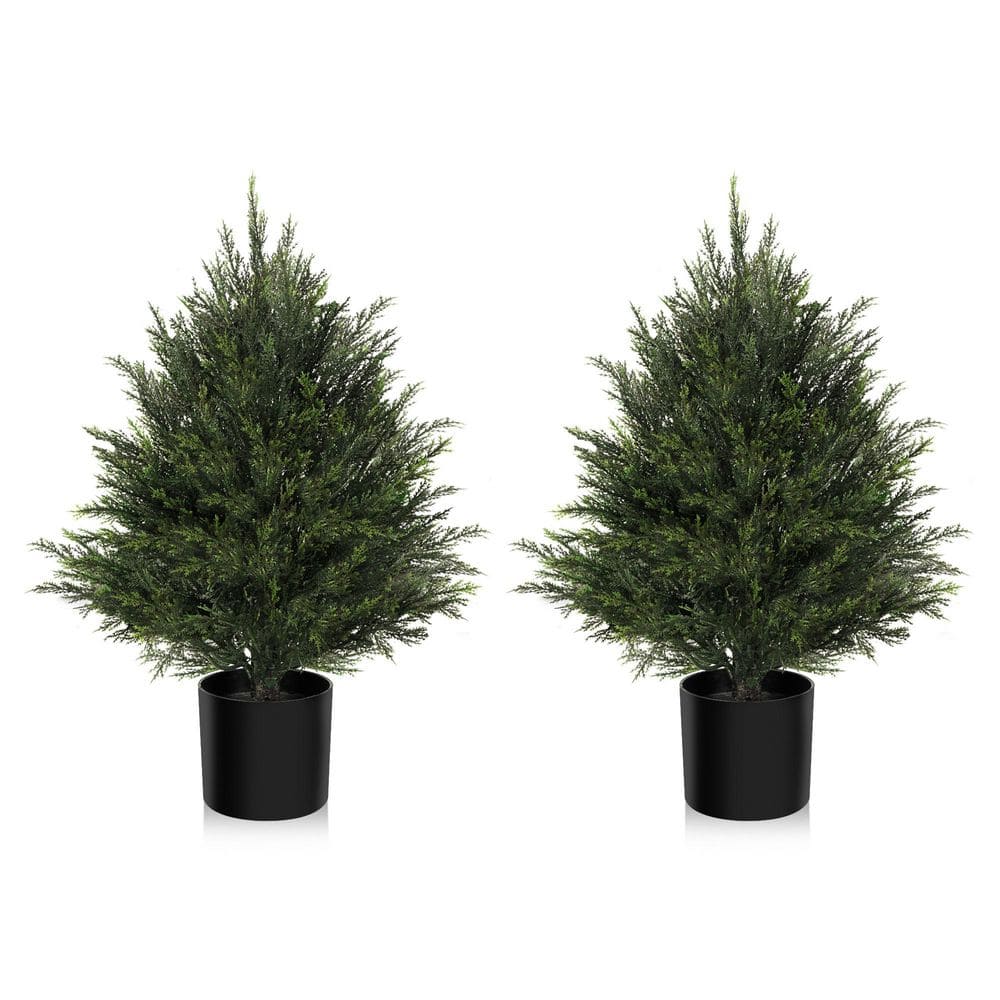 Vitalismo 2 ft. Artificial Cedar Topiary Tree Realistic Faux Pine